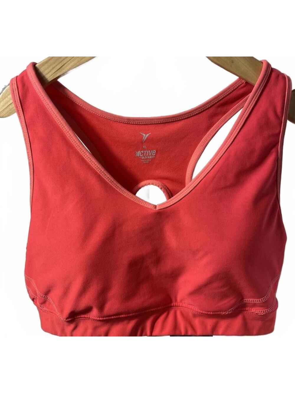 Old Navy Sports Pad Bra Womens Size XL Active Pink Athletic Gym Yoga Racer Back
